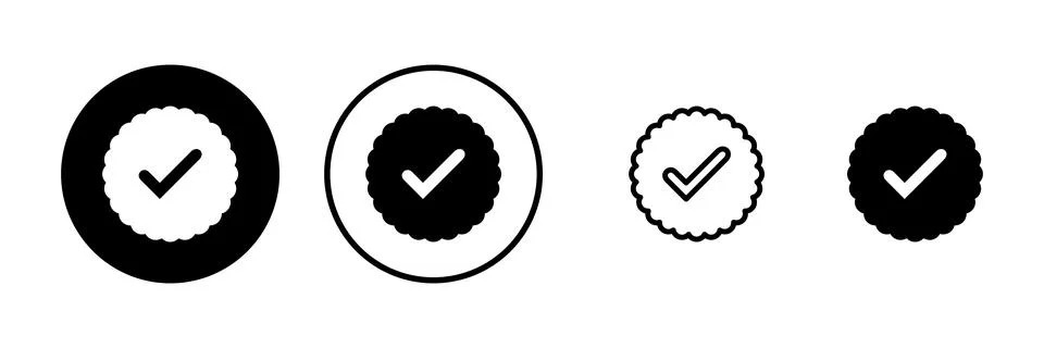 Verified icon vector illustration. verification check mark. approved sign a.. Stock Illustration
