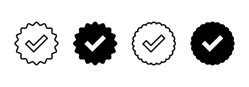 Verified icon vector. verification check mark. approved sign and symbol Stock Illustration