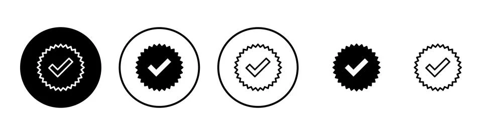 Verified icon vector. verification check mark. approved sign and symbol Illustrazione stock