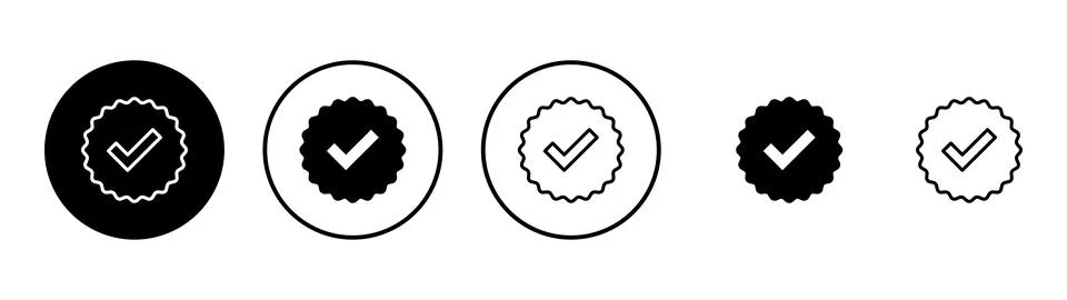 Verified icon vector. verification check mark. approved sign and symbol Illustrazione stock