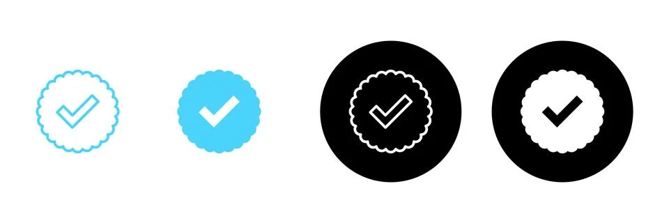 Verified icon vector. verification check mark. approved sign and symbol Stock Illustration