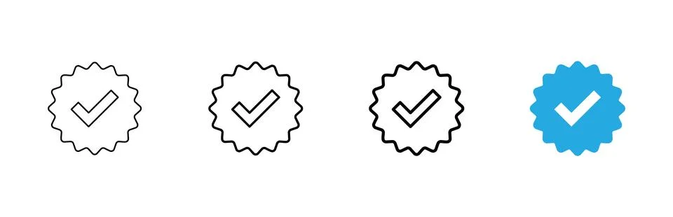 Verified icon vector. verification check mark. approved sign and symbol Ilustración de archivo
