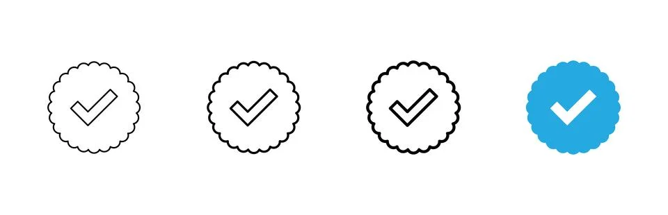 Verified icon vector. verification check mark. approved sign and symbol Stock Illustration