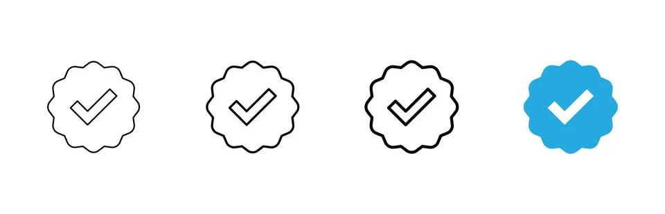 Verified icon vector. verification check mark. approved sign and symbol Stock Illustration