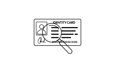 Verified identity card, animated identity card screen screening check and p.. Stock Footage 325039686