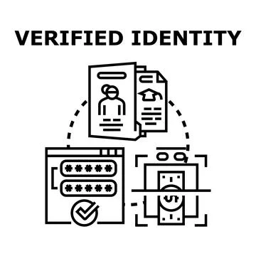Verified identity protecting personal data and transactions Stock Illustration