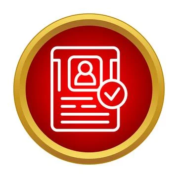 Verified identity security icon showing profile approval Stock Illustration