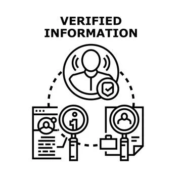 Verified information concept illustrating data checking process Stock Illustration
