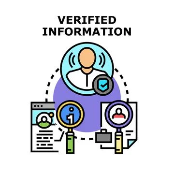 Verified information concept illustrating data checking process Stock Illustration