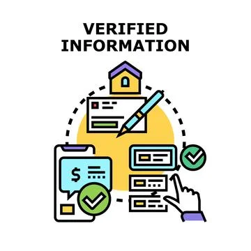 Verified information concept managing data and financial transactions Stockillustratie