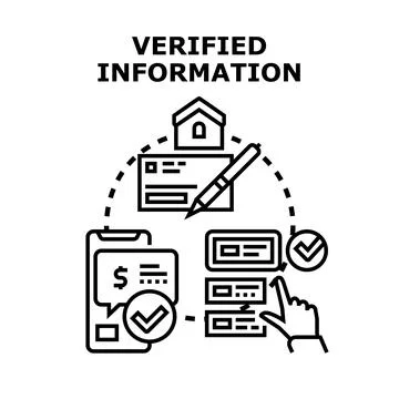 Verified information concept managing data and financial transactions Stock Illustration