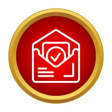 Verified mail envelope receiving official message confirmation Stock Illustration
