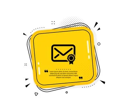 Verified Mail icon. Confirmed Message correspondence sign. Vector Stock Illustration