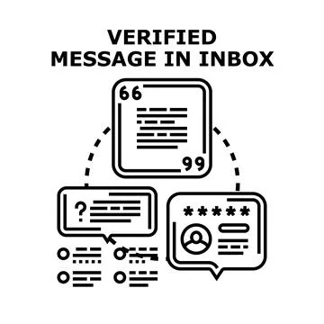 Verified message in inbox system concept Stock Illustration