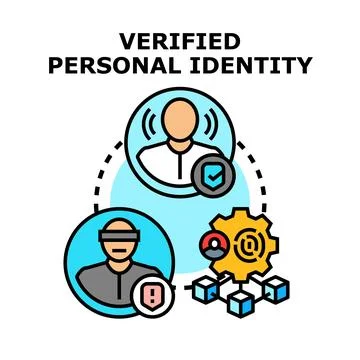Verified personal identity concept for online security Stock Illustration