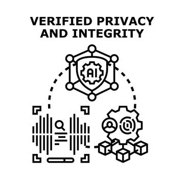 Verified privacy and integrity data protection concept Stock Illustration