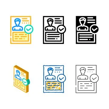 Verified profile color multipack icon vector 库存插图