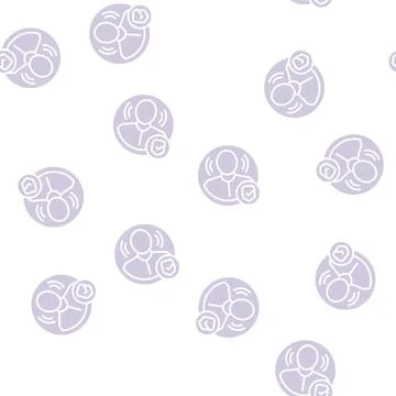 Verified profile glyph seamless pattern Illustrazione stock