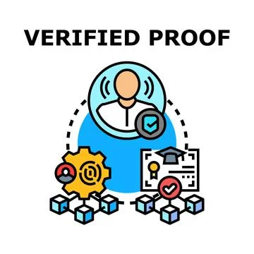 Verified proof concept with secure identity process Illustrazione stock