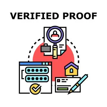 Verified proof concept vector icon illustrating diverse identification proc.. Stock Illustration