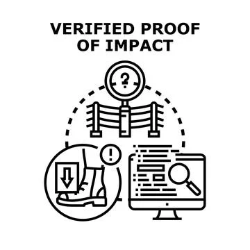 Verified proof of impact solution concept 库存插图