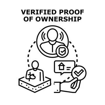 Verified proof of ownership concept vector illustration Stock Illustration