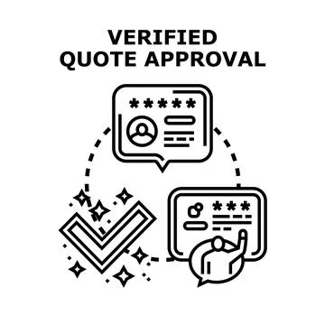 Verified quote approval process with customer feedback Stock Illustration