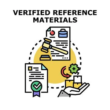 Verified reference materials concept implementing quality control standards Stock Illustration