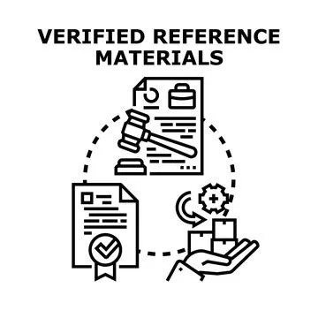 Verified reference materials concept implementing quality control standards Stock Illustration