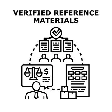 Verified reference materials with data quality control concept Stock Illustration