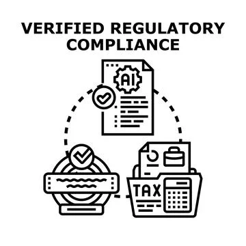 Verified regulatory compliance with ai driven business processes イラスト素材