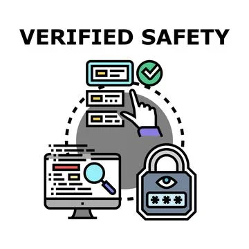 Verified safety check concept for digital data protection 스톡 일러스트