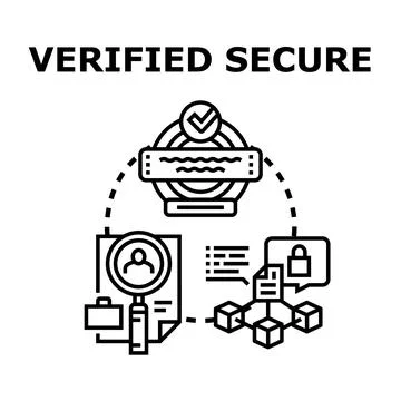 Verified secure concept for digital data protection Stockillustratie