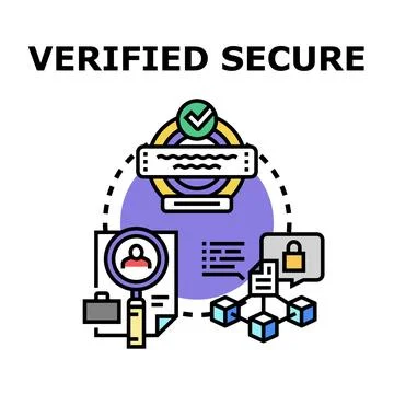 Verified secure concept for digital data protection Stock Illustration