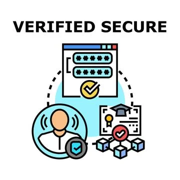 Verified secure system protecting digital data and identity Stock Illustration