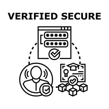Verified secure system protecting digital data and identity Stockillustratie