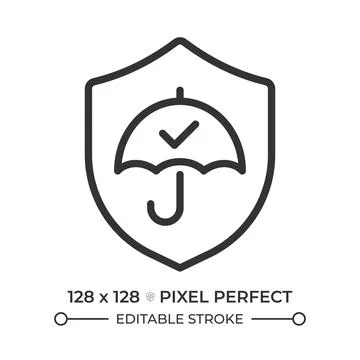 Verified security pixel perfect line icon 스톡 일러스트