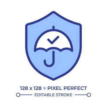 Verified security pixel perfect line color icon 스톡 일러스트