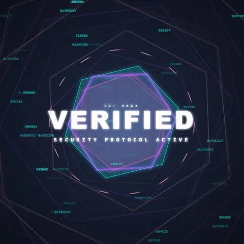 Verified Security Protocol Active Hexagon Digital Network Technology Abstra.. Stock Footage 348198572