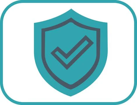 Verified security shield badge flat icon Stock Illustration