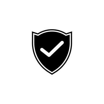Verified Shield Icon with Check mark Symbol of Security and Trust Stock Illustration