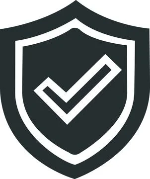 Verified shield icon for security trust Stock Illustration