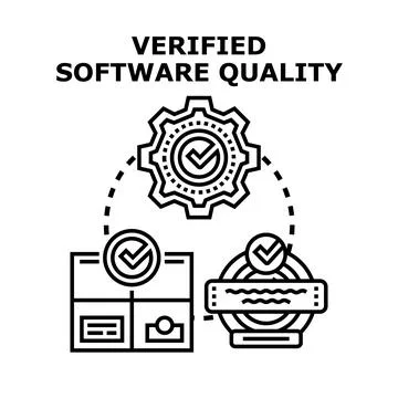 Verified software quality control and development process Ilustração Stock