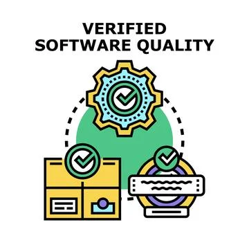 Verified software quality control and development process Stock Illustration