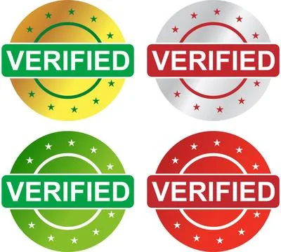 Verified Star Badge Collection for Authentication, Approval Stock Illustration