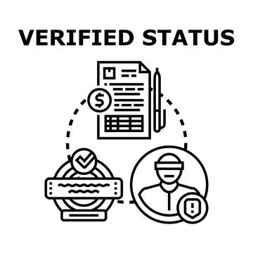 Verified status concept for security and identity Stock Illustration