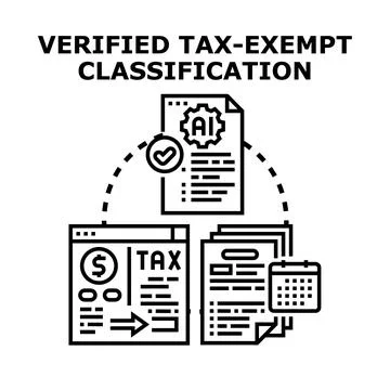 Verified tax exempt classification process with artificial intelligence Stock Illustration
