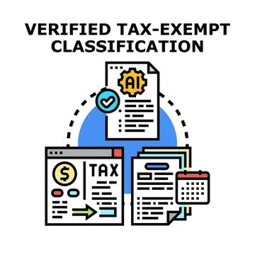 Verified tax exempt classification process with artificial intelligence イラスト素材