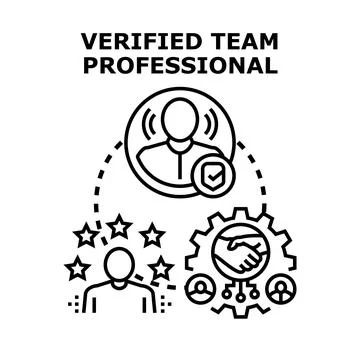 Verified team professional working achieving success Stock Illustration