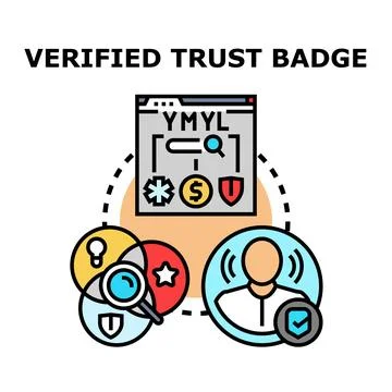 Verified trust badge concept visualizing online safety Stock Illustration